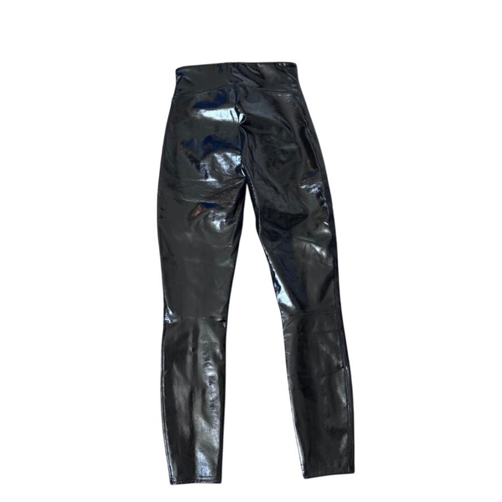 Spanx Size S Womens Leggings Faux Leather Patent High Waist Black Glossy Shine - Picture 3 of 5